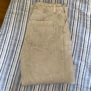 never worn tan flare jeans